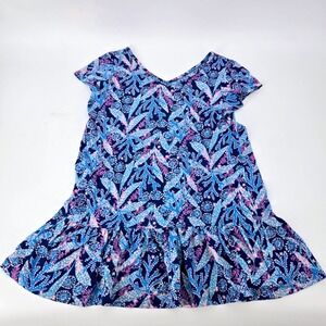 Lilly Pulitzer Girls Mini Camilla Dress Size Large 8-10 Barton Blue Star Gazing
